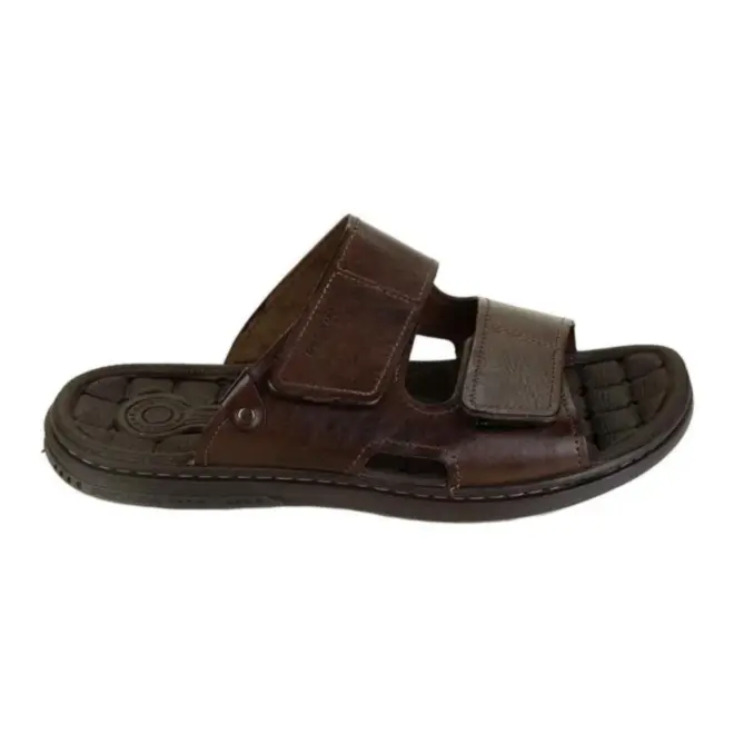 Chinelo Casual Couro Pegada Tira Dupla
