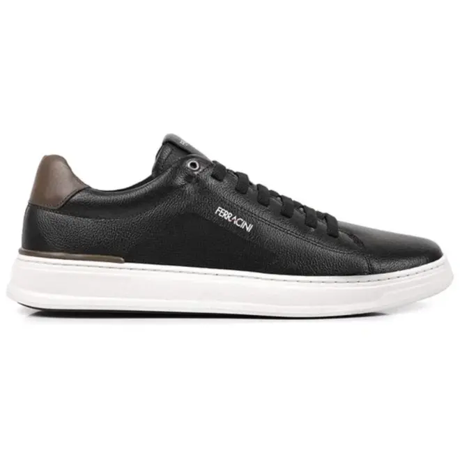 Tenis Casual Ferracini Couro Preto