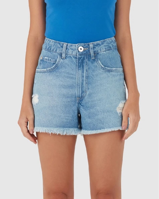 Short Azul Milena Jeans, Shorts Feminino Milena Jeans Nunca Usado 85099224